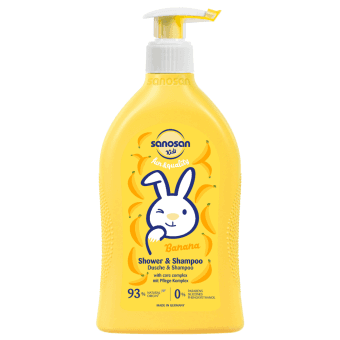 SANOSAN kūno ir plaukų prausiklis BANANA, bananų kvapo, 400 ml