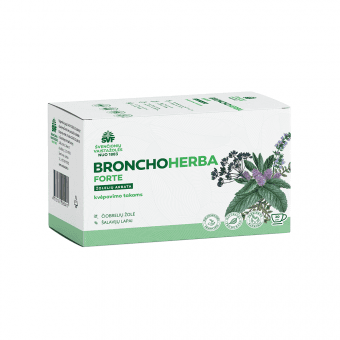 ŠVENČIONIŲ VAISTAŽOLĖS  žolelių arbata BRONCHOHERBA FORTE, kvėpavimo takams 1,5 g, 20 vnt., 1.5 g