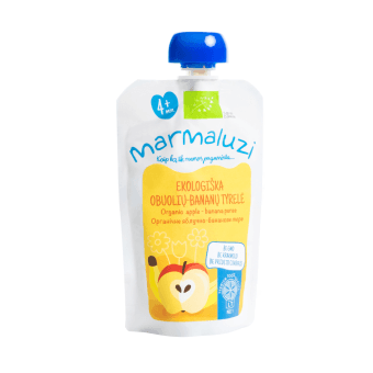 MARMALUZI ekologiška obuolių ir bananų tyrelė, nuo 4 mėn., LT-EKO-001, 90 g