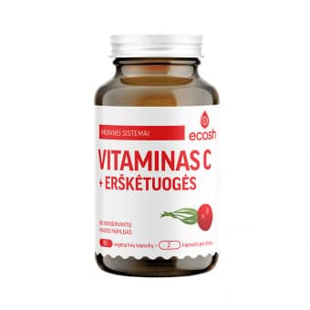 ECOSH Vitaminas C su erškėtuogėmis, 90 kapsulių