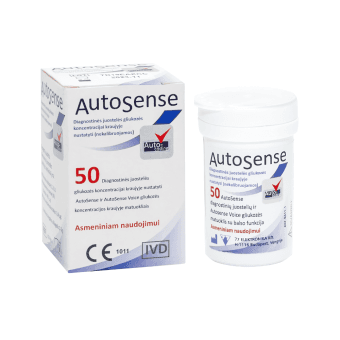 AUTOSENSE diagnostinės juostelės VOICE, 50 vnt.
