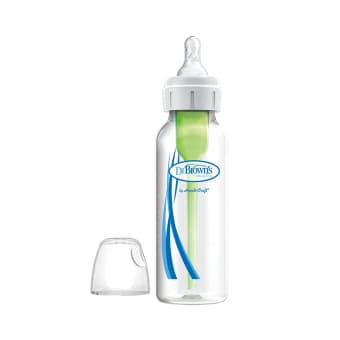 DR. BROWN'S buteliukas siauru kakleliu OPTIONS+, 1 vnt., 250 ml+žindukas, 0–3 mėn., 1 vnt., + valymo šepetėlis, 1 vnt.