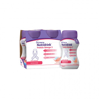Nutridrink Protein Omega 3, mangų ir persikų skonio, 4X125ml, 4 vnt.