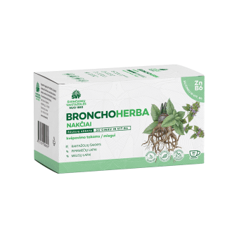 ŠVENČIONIŲ VAISTAŽOLĖS BRONCHOHERBA NAKČIAI žolelių arbata, 20 vnt., 1.5 g