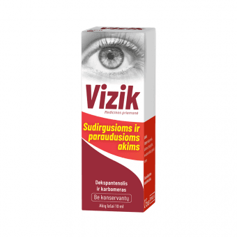 VIZIK akių lašai sudirgusioms ir paraudusioms akims, 10 ml