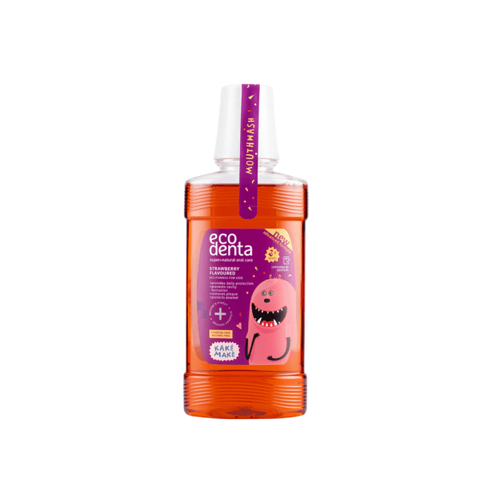 KAKĖ MAKĖ burnos skalavimo skystis vaikams, nuo 3 m., braškių skonio, 250 ml