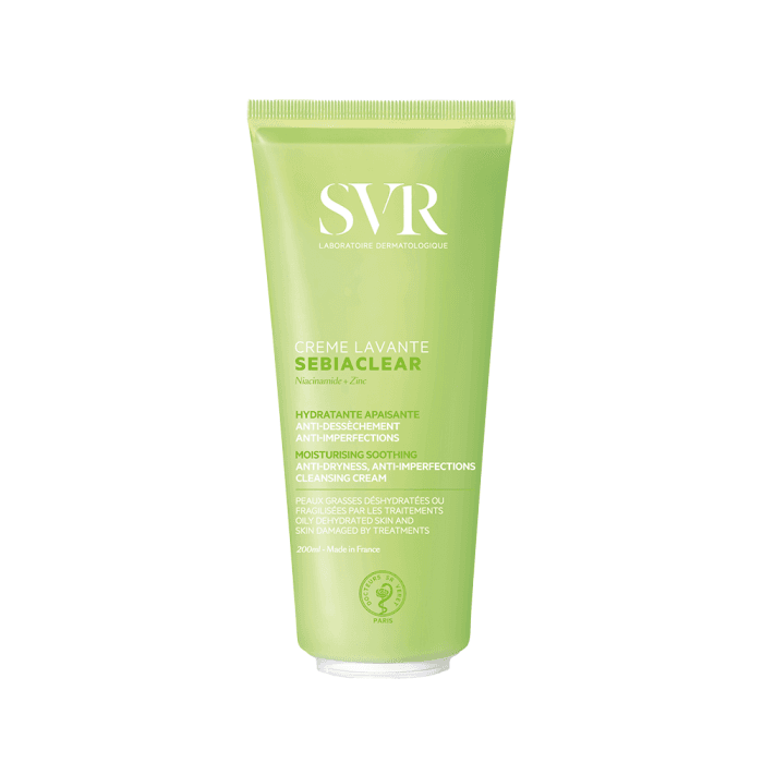 SVR veido prausiklis itin jautriai, nuo aknės gydomai odai SEBIACLEAR CREME LAVANTE, 200 ml, 200 ml