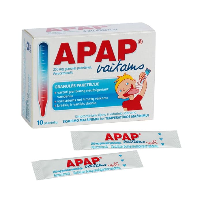 Apap (vaikams), 250mg, Granulės, N10-2