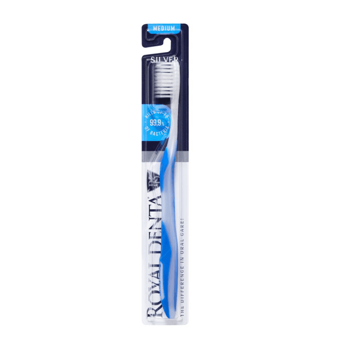 ROYAL DENTA dantų šepetėlis SILVER MEDIUM, 1 vnt.