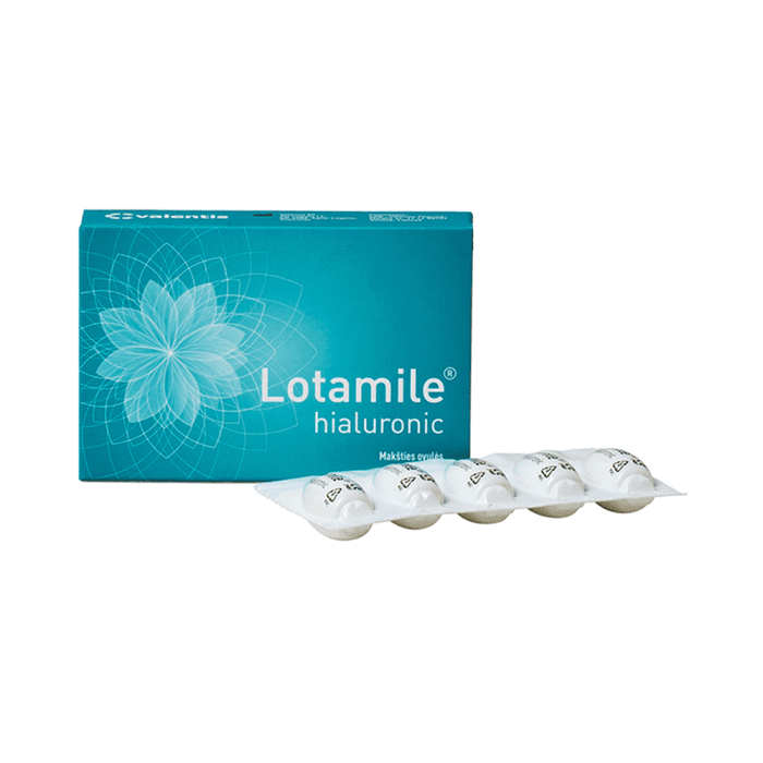 LOTAMILE ovulės sausai makščiai HIALURONIC, 5 Ovulės