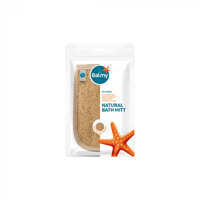 BALMY NATUREL kūno kempinė-pirštinė LOOFAH, 1 vnt.-2