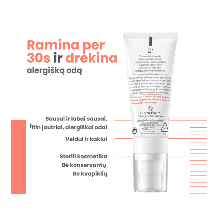 EAU THERMALE AVÈNE raminamasis balzamas TOLÉRANCE CONTROL, 40 ml-3