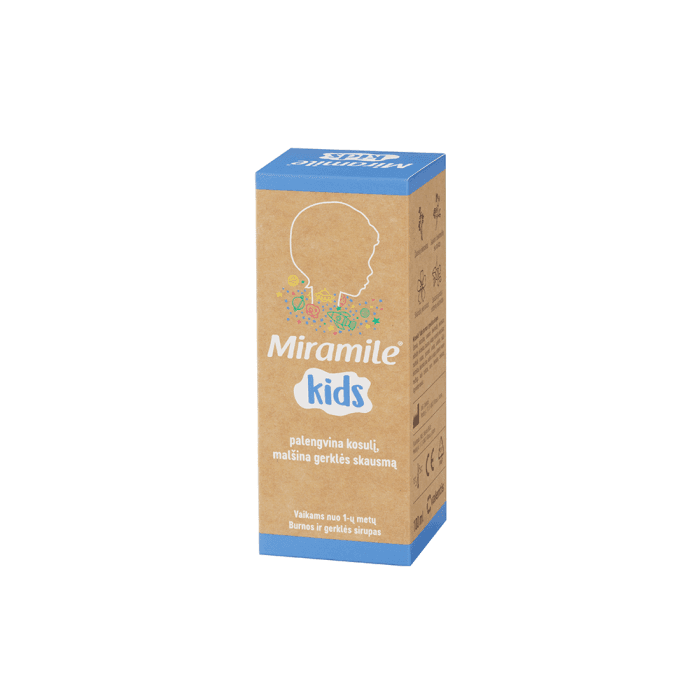 MIRAMILE burnos ir gerklės sirupas vaikams KIDS, nuo 1 m., 100 ml-1