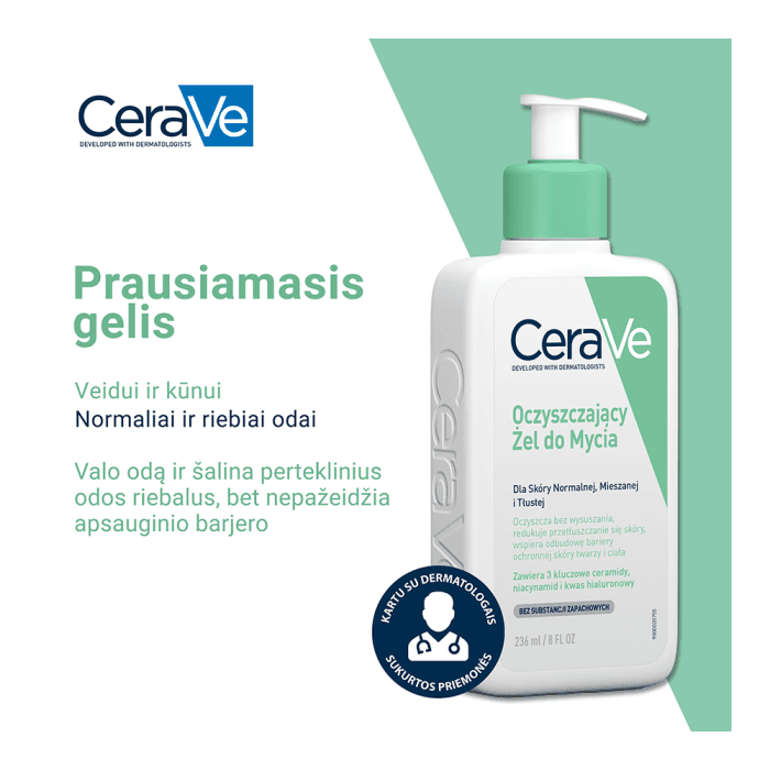 CERAVE veido ir kūno prausiamasis gelis, 236 ml-1