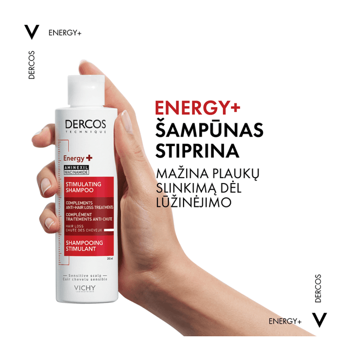 VICHY  šampūnas slenkantiems plaukams DERCOS ENERGISING, 400 ml-2