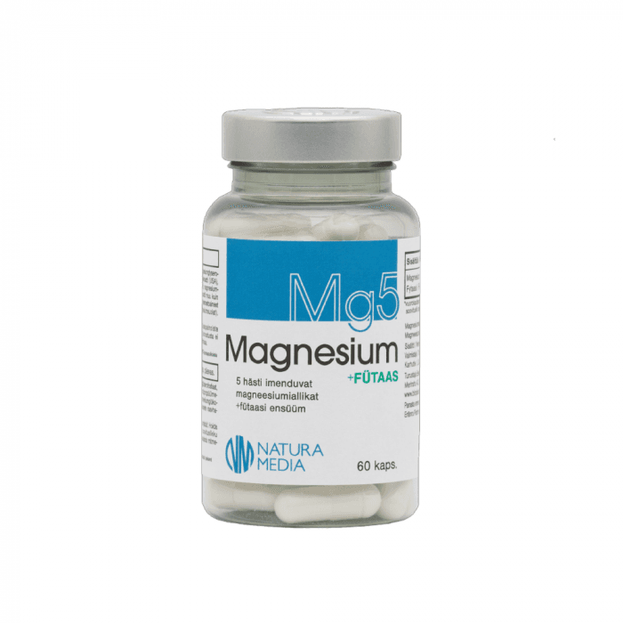NATURA MEDIA maisto papildas Mg5 MAGNESIUM, 125 mg, 60 kapsulių