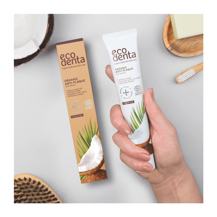 ECODENTA dantų pasta su kokosų aliejumi nuo apnašų ORGANIC, 75 ml-2