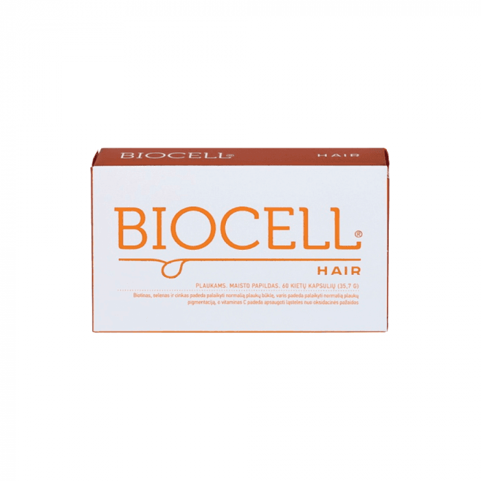 BIOCELL HAIR maisto papildas plaukams, 60 kapsulių