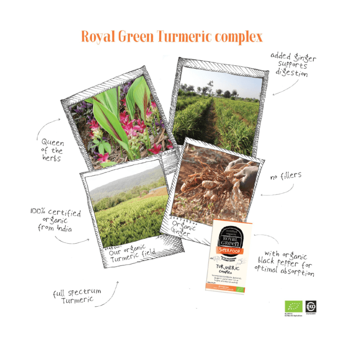 ROYAL GREEN BIO ciberžolės kompleksas, LT-EKO-001, 60 kapsulių-2