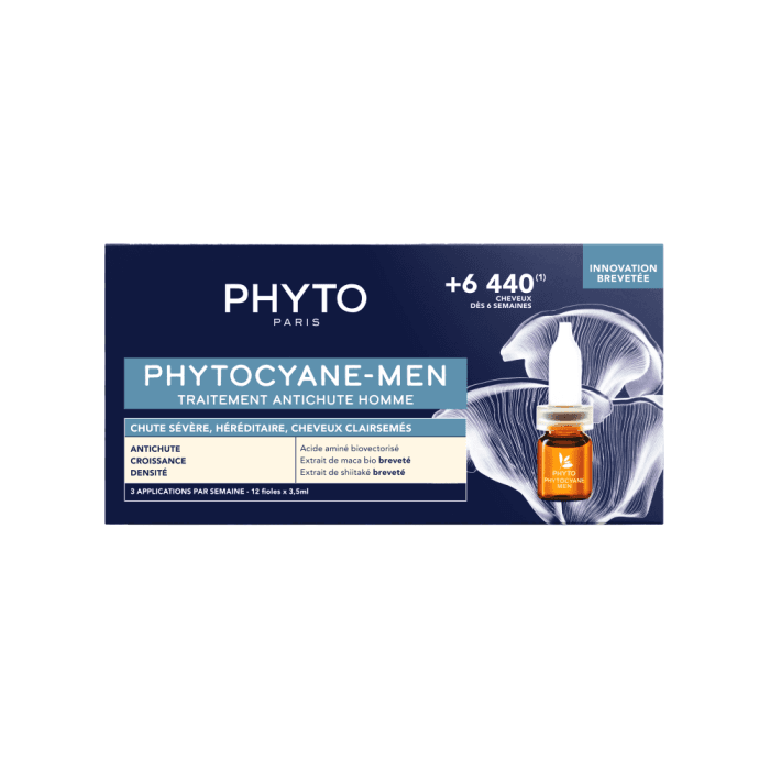 PHYTO plaukų serumas vyrams CYANE, 12 ampulių