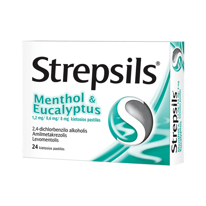 Strepsils Menthol & Eucalyptus 1,2 mg/0,6 mg/8 mg, kietosios pastilės, N24-3
