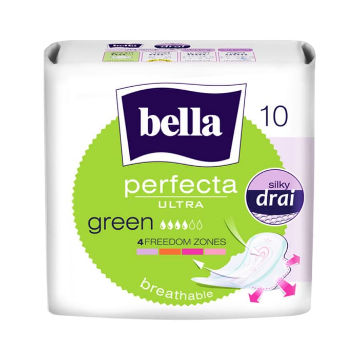 BELLA ypač ploni higieniniai paketai su sparneliais PERFECTA ULTRA GREEN, 10 vnt.-1