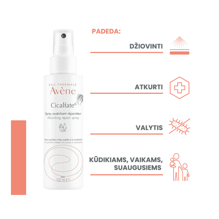 EAU THERMALE AVÈNE sausinamasis purškiklis pažeistai odai CICALFATE+, 100 ml-2