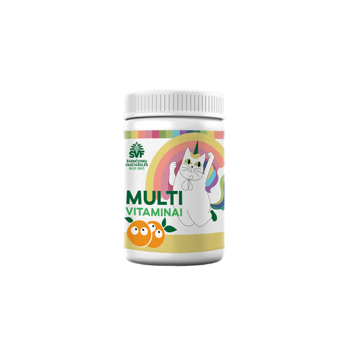 ŠVENČIONIŲ VAISTAŽOLĖS MULTIVITAMINAI, nuo 3 m., 60 kapsulių