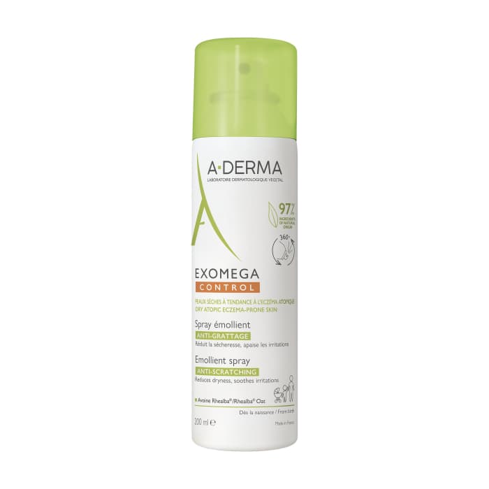 A-DERMA purškiamas kremas-emolientas sausai veido bei kūno odai EXOMEGA CONTROL, 200 ml