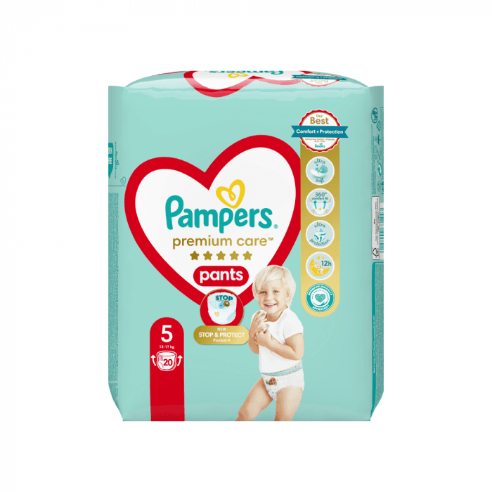 PAMPERS sauskelnės PREMIUM CARE PANTS, 5 dydis, 20 vnt.