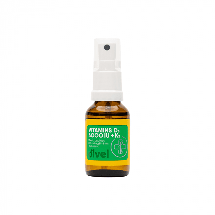 OLVEL aliejinis purškalas VITAMINAS D3 4000 IU + K2, žemuogių skonio, 25 ml-2