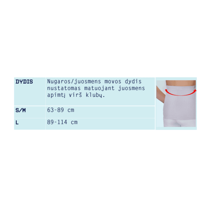 PULSAAR ACTIVE nugaros ir juosmens mova su germaniu, S/M dydis, 1 vnt.-3