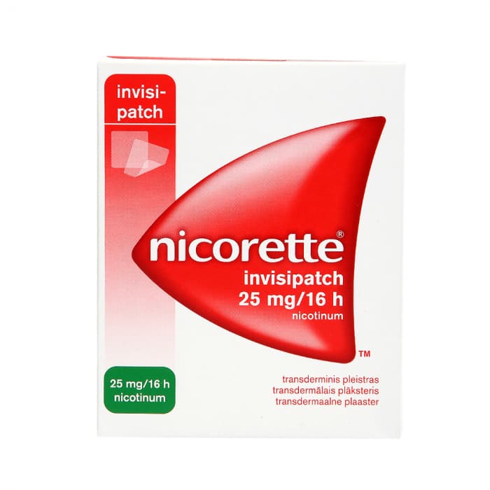 Nicorette invisipatch, 25mg/16h, transderminis pleistras, N7-2
