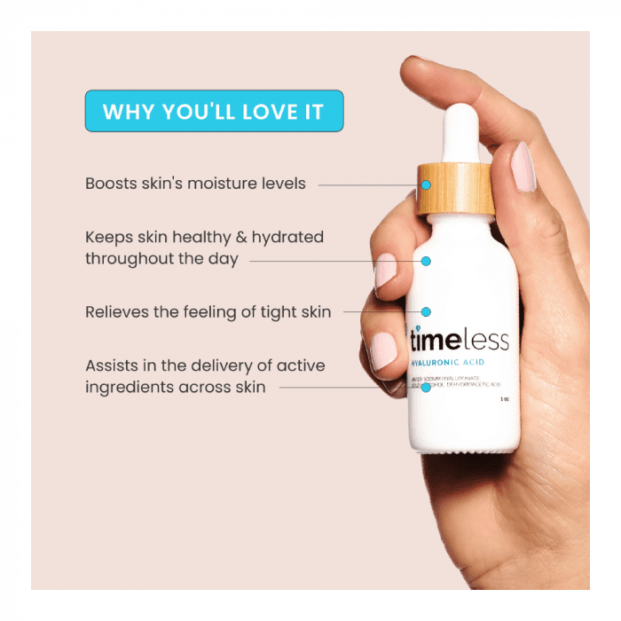 TIMELESS SKIN CARE drėkinantis hialurono serumas. 100% PURE, 30 ml-1