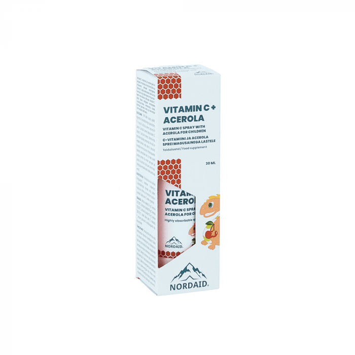 NORDAID purškiamas vitaminas C + acerola vaikams, 30 ml