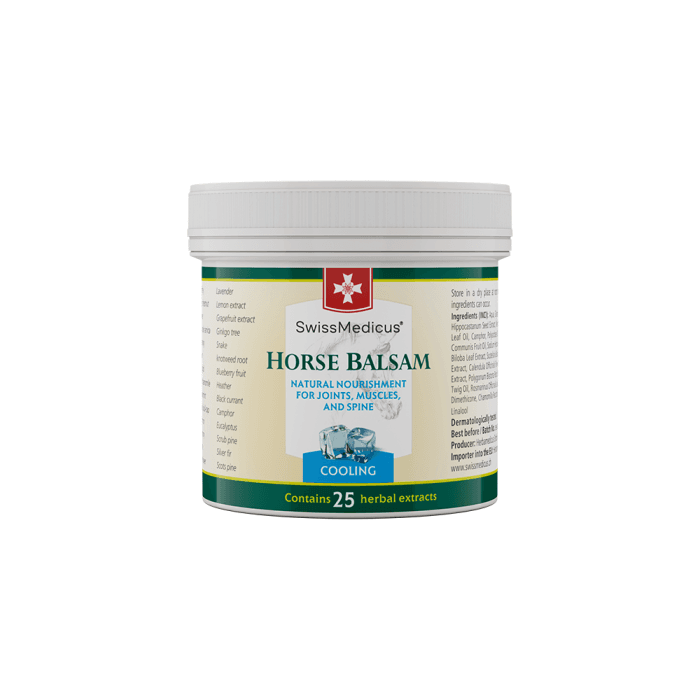 HERBAMEDICUS/SWISSMEDICUS šaldomasis kūno balzamas HORSE BALSAM, 250 ml-3