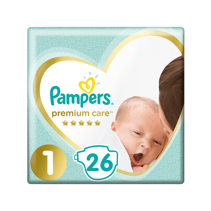 PAMPERS sauskelnės PREMIUM CARE, 1 dydis, 26 vnt.-3