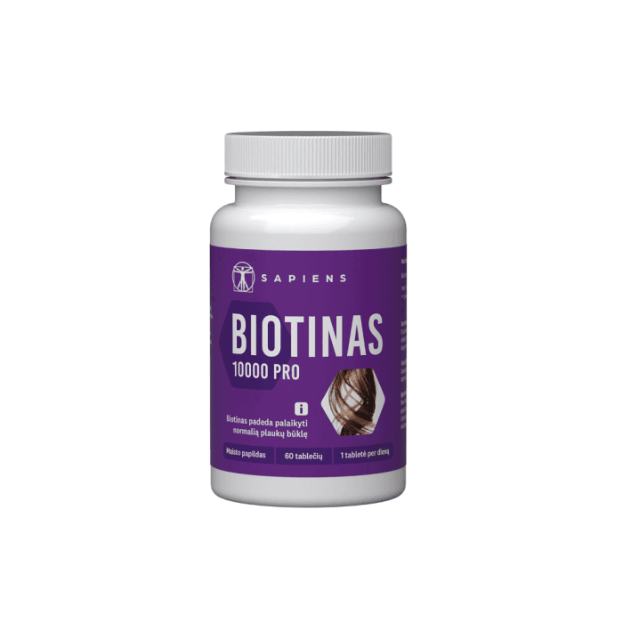 SAPIENS BIOTINAS 10000 PRO, 60 tablečių