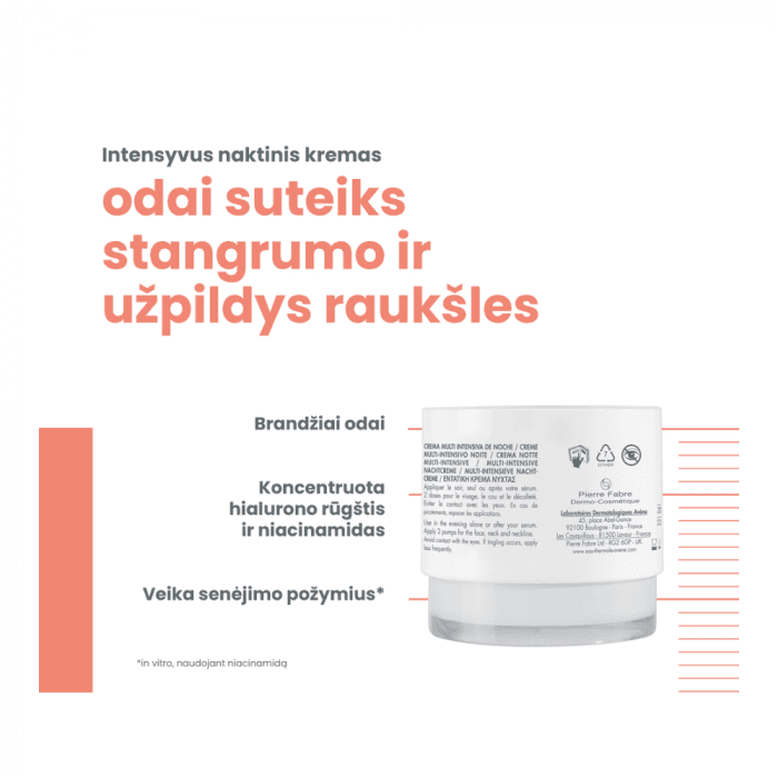 EAU THERMALE AVÈNE naktinis veido kremas brandžiai odai HYALURON ACTIVE B3, 40 ml-3