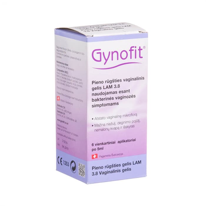 GYNOFIT pieno rūgšties vaginalinis gelis, 6 vnt., 5 ml