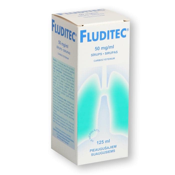 Fluditec, 50mg/ml, 125 ml ir taurelė, Sirupas, N1-3