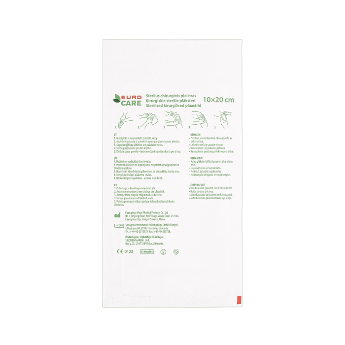 EUROCARE sterilus chirurginis pleistras, 10 x 20 cm, 1 vnt.