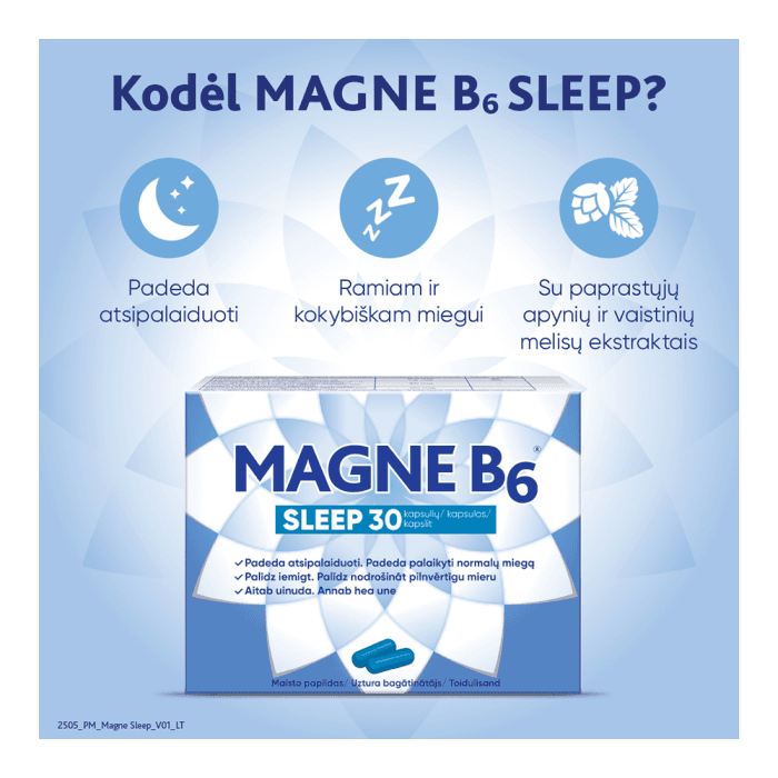 MAGNE B6 SLEEP (magnis miegui), 30 kapsulių-2