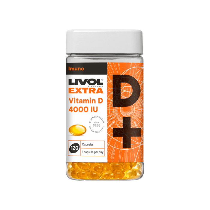 LIVOL Vitamino D 4000 TV kapsulės, 120 kapsulių-1