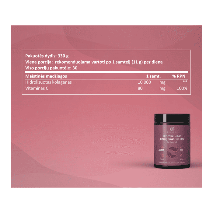 SAPIENS hidrolizuotas kolagenas 10 000, pasiflorų skonio, 330 g-3