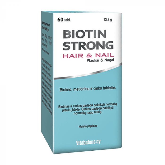 BIOTIN STRONG plaukams ir nagams, 60 tablečių-3