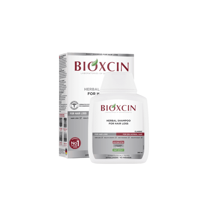 BIOXCIN šampūnas nuo plaukų slinkimo normaliems, sausiems plaukams, 300 ml