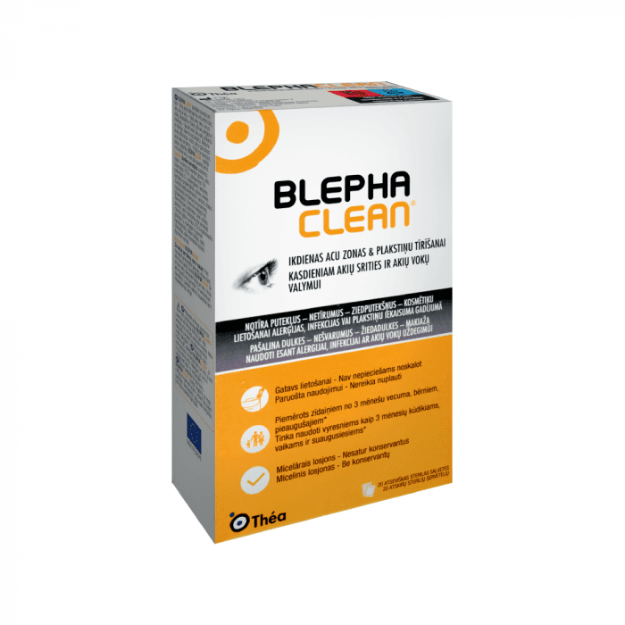 BLEPHACLEAN akių ir blakstienų valomosios servetėlės, nuo 3 mėn., 20 vnt.