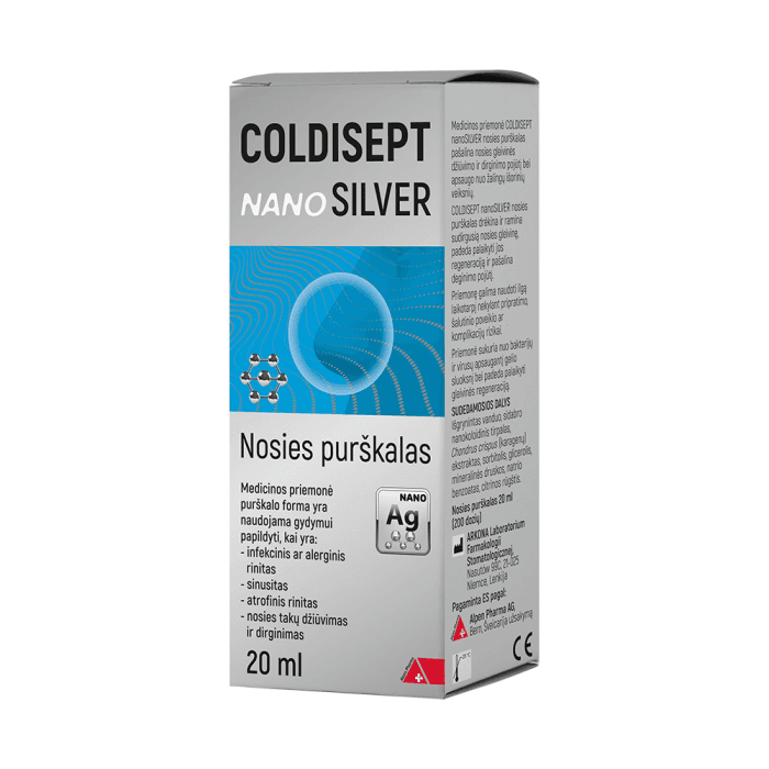 COLDISEPT nosies purškalas NANOSILVER, 20 ml