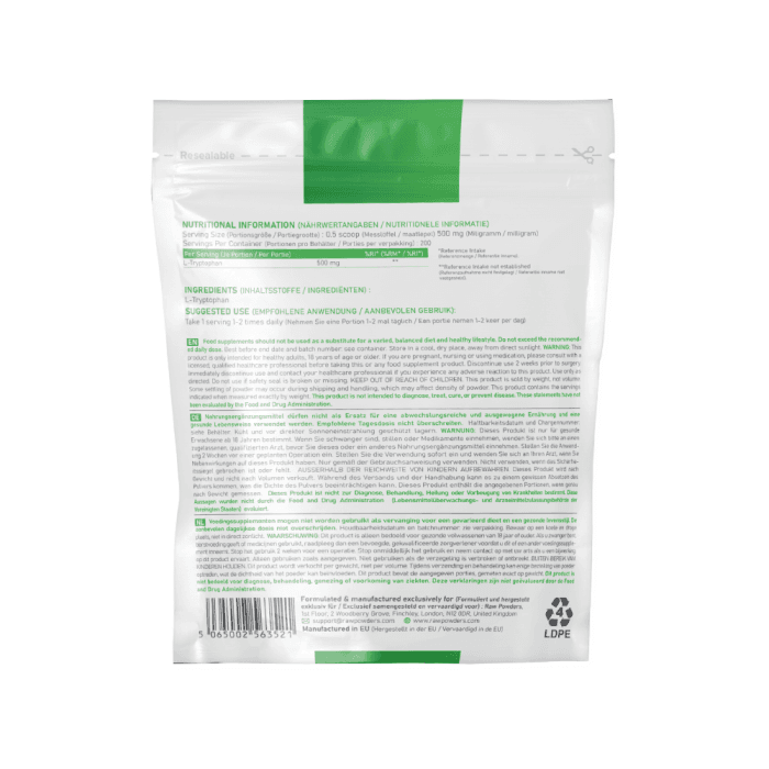 RAW POWDERS L-TRIPTOFANAS, 100 g-2